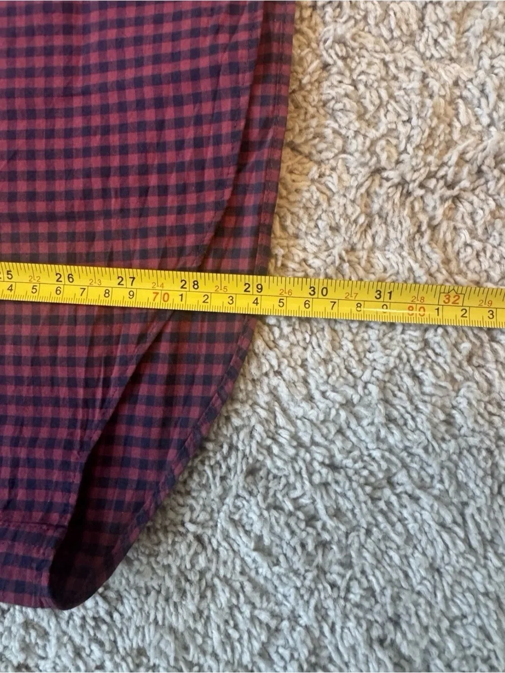 J. Crew Men’s Red and Navy Gingham Button-Down Shirt